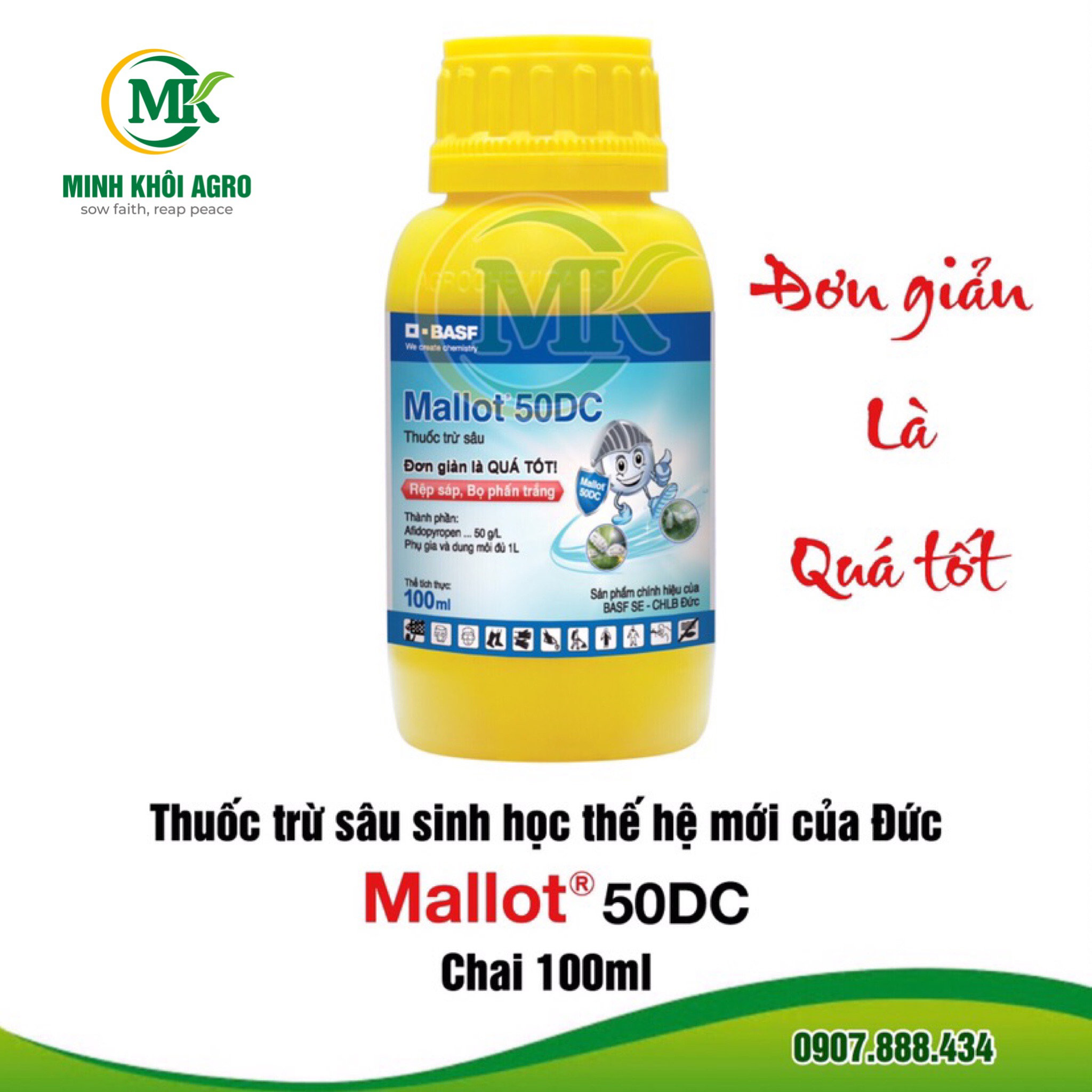 Thuốc trừ rầy sinh học Mallot 50DC - Chai 100ml